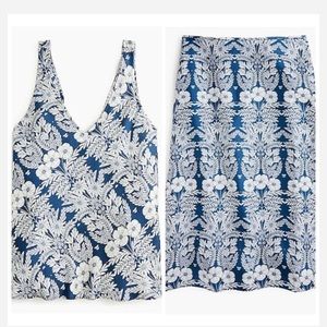 J.Crew X Abigail Borg Silk Tank & Skirt Set